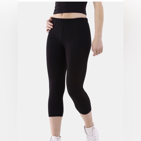 NO BOUNDARIES Capri Leggings Cotton Spandex Size S 3-5 juniors Black New - Picture 1 of 8